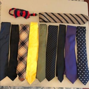 Lot of 10 Ties and 1 Bow Tie!